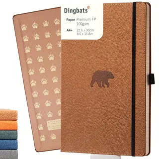 Dingbats* Notebooks Dingbats* - Tierwelt Notizbuch A4 Gepunktet - Hardcover PU Leder Journal für Arbeit, Reisen - Tasche, Elastischer Verschluss, Stifthalter, Lesezeichen