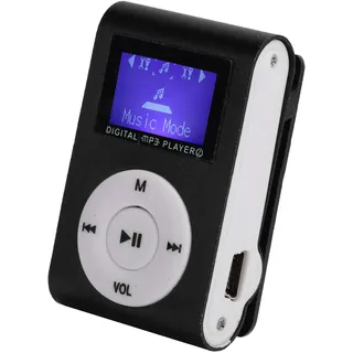 ASHATA MP3 Player mit LCD Bildschirm, Tragbarer Musik Player mit BackClip, Digitaler Musik Media Player MP3 BackClip Player mit Kopfhörer und USB Kabel Zum Laufen (Schwarz)