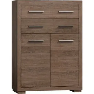 Hohe Kommode TRIXA - Santana dunkle Eiche - Braun