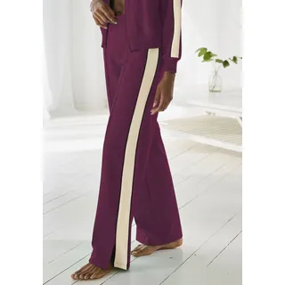 Sweathose S.OLIVER, Damen, Gr. 32/34, N-Gr, rot (dunkelrot), Obermaterial: 95% Baumwolle, 5% Elasthan, unifarben mit Farbeinsatz, bequem normal, Hosen Sweathose, Loumngehose mit Kontraststreifen und Pipings, Loungewear