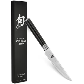 KAI Shun Classic japanisches Steakmesser 12 cm Klingenlänge - Damastmesser 32 Lagen VG MAX Kern - 61 (±1) HRC - Pakkaholzgriff - Made in Japan - Grillmesser Fleischmesser Tafelmesser geschmiedet