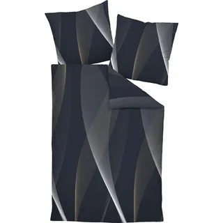 Janine Interlock-Jersey Bettwäsche 135X200,80x80 2 teilig  Carmen S 55115-02-500 nachtblau - Blau