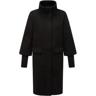 Langmantel NAVAHOO "Langmantel Polarblüte 14", Damen, Gr. M, schwarz, Obermaterial: 90% Polyacryl PAN. 10% Viskose CV.  Obermaterial: Futter: 100% Polyester PES., Mäntel Langmantel