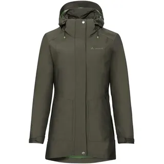 Vaude Idris III 3-in-1 Parka Damen – Damen-Winterjacke wasserdicht, winddicht & atmungsaktiv mit Eco-Finish, Damen-Doppeljacke mit wärmender Hybrid-Innenjacke – in Khaki, Größe: 44