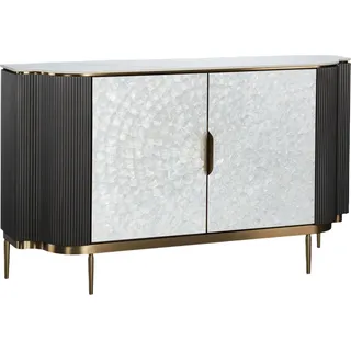 FURNLUX Sideboard Stilig Grau 150cm / Hauptfarbe: Weiß / Abmessungen: 150 x 88 x 40 cm - Weiß