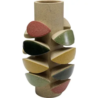 Kare Design Vase Foglie, Mehrfarbig, Deko Vase, Blumenvase, Keramik, handgearbeitet, Unikat, 41 cm (H)