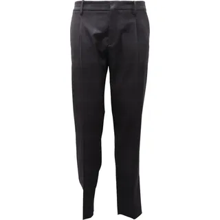 8331AF Pantalone uomo HOSIO blau/schwarz karierte Viskosemischung Hose Mann