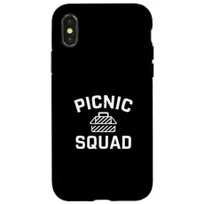 Hülle für iPhone X/XS Picnic Squad - Fun Group Picnic Design for Outdoor Enthusias
