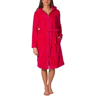 Damenbademantel AQUARTI "Bademantel Aquarti Damen Bademantel mit Reißverschluss Lang" Gr. XL, lila (amarant), XL, Obermaterial: 40% Baumwolle CO. 40% Viskose CV. 20% Polyester PES., Hausmäntel, Damenbademantel