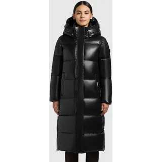 Steppmantel KHUJO "RACHEL2 SHINY", Damen, Gr. XL (42), schwarz, Steppware, Obermaterial: 100% Polyester. Futter: 100% Nylon. Wattierung: 100% Polyester, unifarben, ca. Mitte Wade, Mäntel Steppmantel