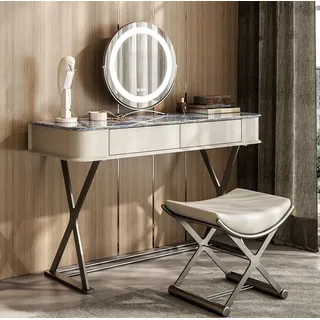 Beiger Schminktisch Design Schlafzimmer Möbel Luxus Holz JVmoebel - Beige