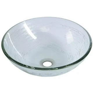 Sapho RIPPLE Glas-Waschbecken zum Aufsetzen Durch. 42cm, klar Glas mit Textur - Transparent
