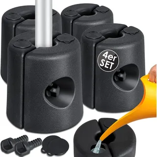 KESSER® Pavillonstandfüße 4er Set Pavillon Standfuß mit Wasser/Sand befüllbar 22 x 22 x 25cm HDPE Gewichte zur Stabilisation für Pavillons Gartenzelte Festzelte Standsicherung Stabil - Schwarz