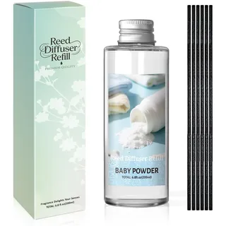 SCENTORINI Raumduft Nachfüller Babypuder 200ml, Duftöl Nachfüllflasche für Diffuser Langanhaltender Aroma Refill für Wohnzimmer, Schlafzimmer, Badezimmer
