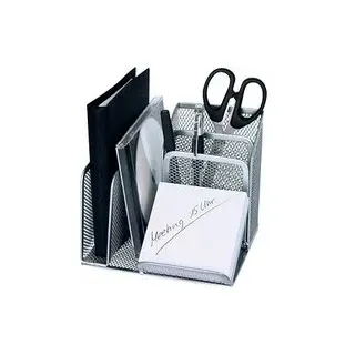 WEDO Schreibtisch-Organizer Office silber Metall 4 Fächer 15,8 x 13,5 x 14,5 cm