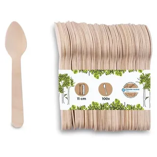 Greenbox Espressolöffel 100 St. Holz 11 cm Braun