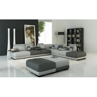 XXL Designer Wohnlandschaft Polster L Form Ecksofa Eck Garnitur Sofa Couch Ecke - Grau