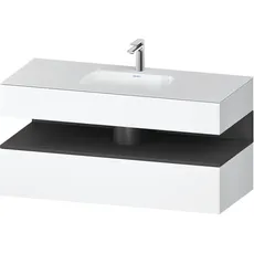 Duravit Qatego Einbauwaschtisch mit Konsolenwaschtischunterbau, 1200x550x600mm, Nische Graphit Matt, QA4787049, Farbe: Weiß Matt