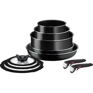 Tefal Ingenio Easy Cook & Clean Kochgeschirr-Set, 10-teilig, Rot, L1529402