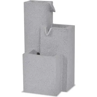 vidaXL Zimmerbrunnen mit LED-Licht Polyresin - Grau