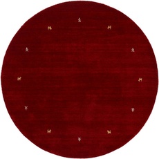Bild von Wollteppich »Gabbeh Uni«, rund, reine Wolle handgewebt, Gabbeh Tiermotiv warmes Raumklima viele Größen, rot