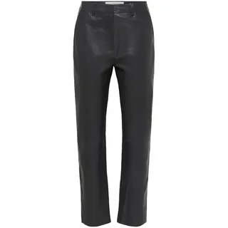 Selected Slfmarie Mw Leather Pants Hose Schwarz 34