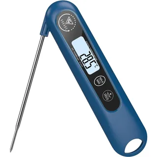 DOQAUS Grillthermometer Digitales Bratenthermometer Fleischthermometer Thermometer Kochen Küchenthermometer mit 3s Sofortiges Auslesen&Langer Sonde,für Braten,Kochen,Grillen,BBQ,Backen-Navyblau