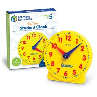 Learning Resources Big Time Lernuhr – Lernspielzeug zum Uhrzeit Lernen für Kinder ab 5 Jahren – 12-Stunden-Uhr mit farbigen Zeigern – Geschenkidee Weihnachten – 13 cm