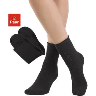 LAVANA Thermosocken Packung, 2 Stk. tlg. mit flauschiger Innenseite, schwarz | Gr. 35-38,