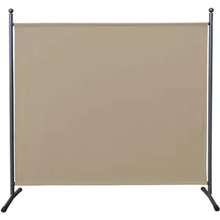 QUICK STAR Paravent 180 x 178 cm Stoff Raumteiler Groß Garten Stellwand Trennwand Balkon Sichtschutz Sand