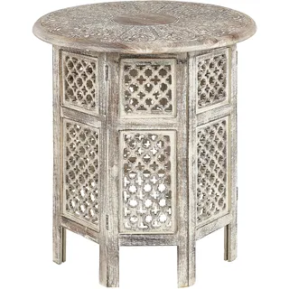 Beliani Beistelltisch hellbraun rund 53 cm Santra ⌀ Hellbraun - Rund , 53x53x53 cm , Wohnzimmer, Wohnzimmertische, Beistelltische