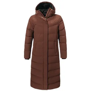 Schöffel Daunenmantel SCHÖFFEL Down Coat Style Vindave WMS", Damen, Gr. 40, braun, Obermaterial: 100% Polyester; Futter: 100% Polyester; Füllung: 80% Daunen, 20% Federn. Wattierung: 100% Polyester, Mäntel Daunenmantel, aus Polyester, sportlicher Stil, winddicht