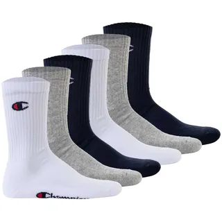 Champion Socken 6er Pack Blau/Grau/Rot/Weiß 43-46