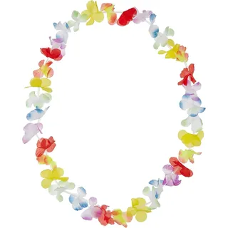 24-teilige Set Blumenketten - mehrfarbig und bunt - Hawaii-Kette mit Blumen
