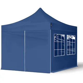 Faltpavillon Economy 3 x 3 m inkl. 4 Seitenteile blau 582633