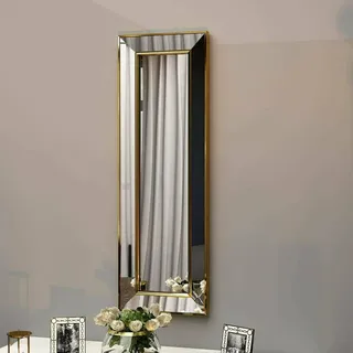 Dmora Spiegel Musca, 30x90h cm, Gold Struktur Glas