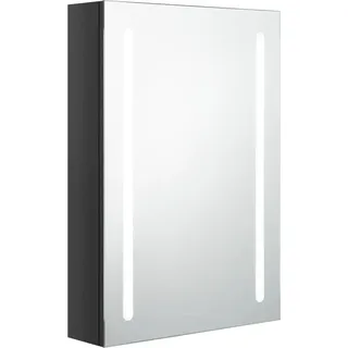 vidaXL LED-Spiegelschrank fürs Bad Glänzend Schwarz 50x13x70 cm - Schwarz