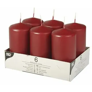Papstar Stumpenkerze 12 cm bordeaux 6 St.
