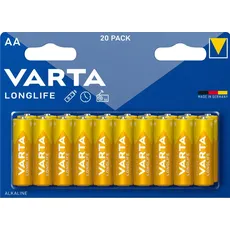 Varta Longlife (20 Stk., AA, 2800 mAh), Batterien + Akkus