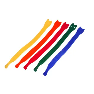 VELCRO® ONE-WRAP® Wiederverwendbare Klettstreifen, ONE-WRAP® Streifen 12mm x 20cm x 5 Multi - Blau, Grün, Orange, Rot, Gelb