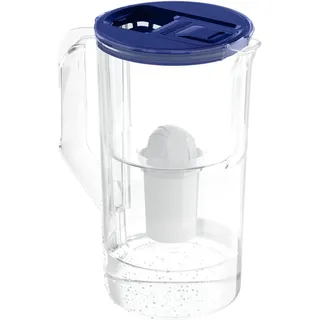 Wessper Wasserfilter Kanne 2,8 Liter, Wasser Karaffe mit LED-Zählwerk, Karaffe mit Classic Filter, Aktivkohle Wasserfilter, Kompatibel mit Brita Filter Classic – Blau
