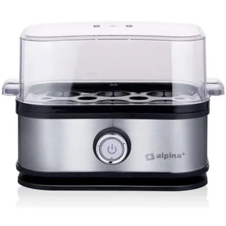 Alpina Switzerland 871125223691 Eierkocher mit Eierstecher, mit Messbecher Silber, Schwarz