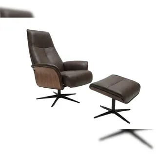 KAWOLA Relaxsessel Ferreira Polyester 78 x 106 x 84 cm Grau mit Hocker