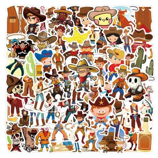 kaensc 100 Stück Western Cowboy Aufkleber für Laptop Motorrad Wasserkocher Gepäck Computer Koffer Telefon Skateboard Fahrrad Moped Fahrrad,Stilvolle Sticker für Kinder Jugendlich Erwachsene