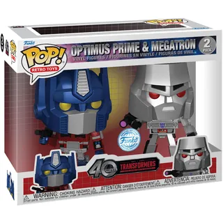 funko - pop! Funko Pop! Retro Toys: Transformers - Optimus Prime/Megatron 2 Packung - Metallisch - Transformers Classic - Vinyl-Sammelfigur - Geschenkidee - Offizielle Handelswaren - TV Fans