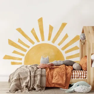 EXQUILEG Wandtattoo Sonne Wandaufkleber Boho Dekor Kinderzimmer Wandsticker Wanddeko für Mädchen Wandsticker Schlafzimmer Babyzimmer Kinderzimmer (Sonne)