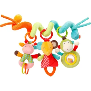 Fühl- und Greif-Aktivitätenring für Bett, Box, Kinderwagen, Babysitz und Autositz - motorisches Spielzeug für Babys und Kleinkinder - 0 Monate - Safari