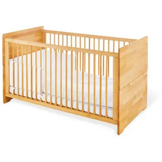 Pinolino Gitterbett , Buchefarben , Holz , Buche , massiv , 140x70 cm , zum Juniorbett umbaubar, höhenverstellbar, zum Sitzsofa umbaubar, Lattenrost inklusive, Schlupfsprossen , Baby & Kindermöbel, Babyzimmer, Babyzimmer-Serien