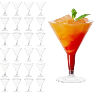 MATANA 48 Plastik Cocktailgläser, Martini Gläser Kunststoff, 210ml - Mehrweg Plastikbecher - Margarita Gläser, Cocktail Becher, Dessertbecher für Partys, Geburtstagen, Hochzeiten