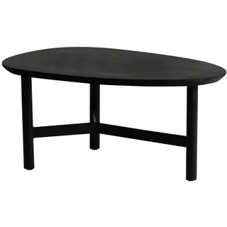Wohnling Couchtisch Schwarz Massivholz 86 x 50 x 37 cm